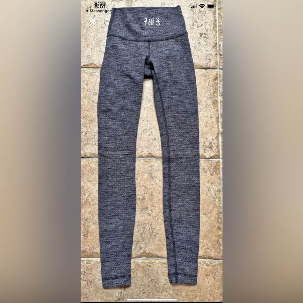 Lululemon Black & White Heather legging